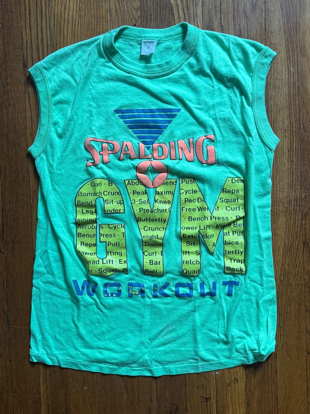 Spalding Neon Green Workout Tank with Graphic Logo